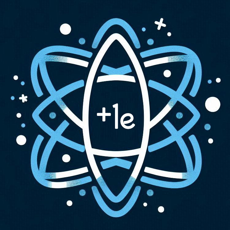 Positron +1e extension logo featuring an atom symbol with +1e notation